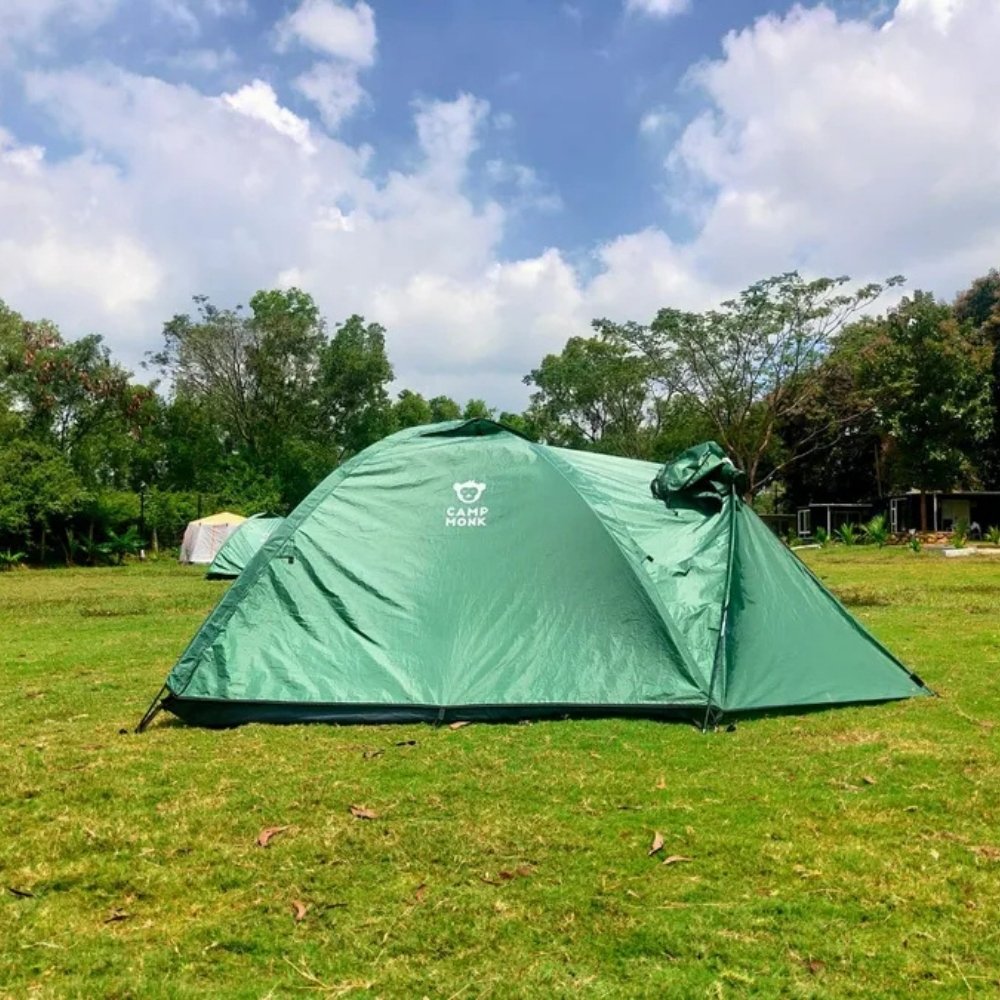 Stay overnight in your cozy two-person tent under the stars. 